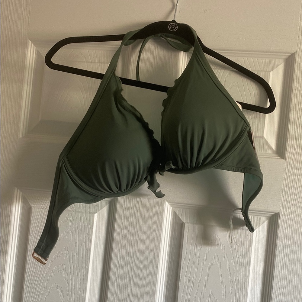Green Halter Bikini Top